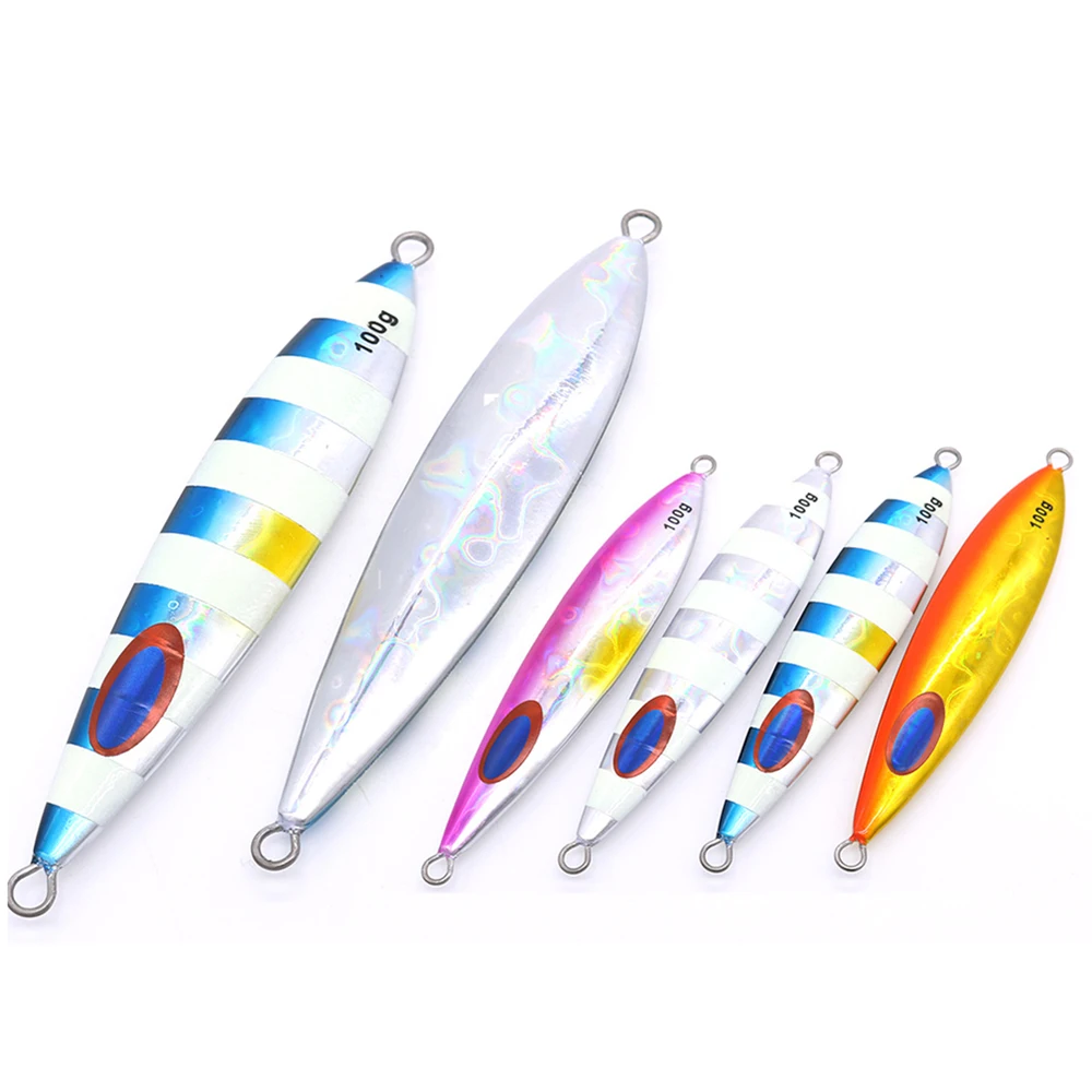 CASTFUN 40g 60g 150g 200g Metal jig Slow Jigging Lure Fishing Jigs Glow Fishing Jigging Lure Slow jig esche artificiali