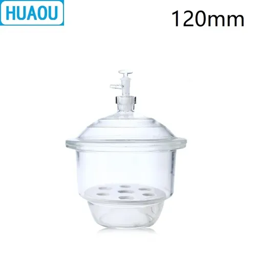 Huaou 120mm Vakuum/normaler Exsikkator transparentes/braunes Glas mit gemahlenem Absperr hahn