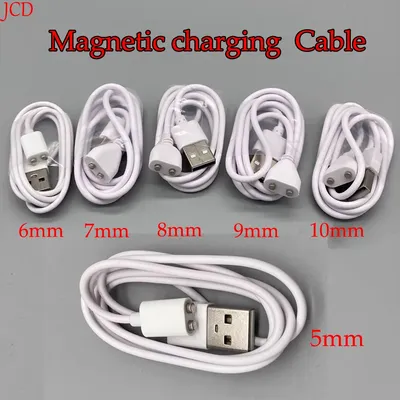 2-poliges magnetisches Ladekabel mit Körnerabstand 5 mm, 6/7/8/9/10 mm, Magnetsauger, USB-Ladegerät Image