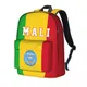 Sac à dos unisexe motif drapeau malien sac d'école en point sacoche pour ordinateur portable sac