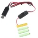 Câble adaptateur batterie factice alimentation USB à 6V remplacement 4 piles AAA pour