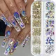 12 Grilles/Boîte Clip Nail Art Strass Verre SS4-SS16 Nail Charbon Brcorporelle Flatback 3D DIY Nail