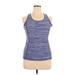 Danskin Now Active Tank Top: Blue Stripes Activewear - Women's Size X-Large