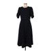 DKNY Casual Dress - Midi: Black Polka Dots Dresses - Women's Size 12