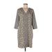 Gretchen Scott Designs Casual Dress: Gray Leopard Print Dresses - Women's Size Large