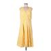 Tommy Hilfiger Casual Dress - Wrap: Yellow Grid Dresses - Women's Size 12