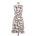 Anne Klein Cocktail Dress - A-Line: White Floral Motif Dresses - Women's Size 10