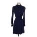 Just Fab Casual Dress - Shirtdress: Blue Dresses - Women's Size Small