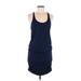 Michael Stars Casual Dress - Mini: Blue Solid Dresses - Women's Size Medium
