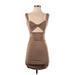 Shein Casual Dress - Mini: Brown Solid Dresses - Women's Size X-Small