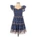 Sea New York Casual Dress: Blue Baroque Print Dresses - Women's Size Large