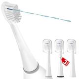 LEDOSAKO Toothbrush Heads Replacements for Water-Pik Sonic Fusion and Sonic Fusion 2.0 SF01 SF02 SF03 & SF04 Transparent Bristles Original Shape with Crystal Covers (3PACKS White)