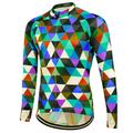 Fastcute Men's Long Sleeve Cycling Jersey Winter Fleece Velvet Silicon Multi color Green Rainbow LGBT Plaid Argyle Bike Sweatshirt Jersey Top Mountain Bike MTB Road Bike Cycling Thermal Warm Fleece