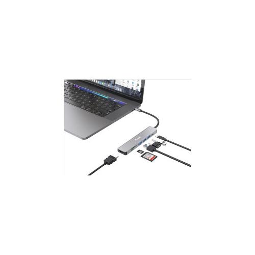 Equip USB-C 7-in-1 Multifunktionsadapter, HDMI 4K/60Hz, USB 3.2 Gen1 x 3, TF/MICRO SD, 100W USB PD