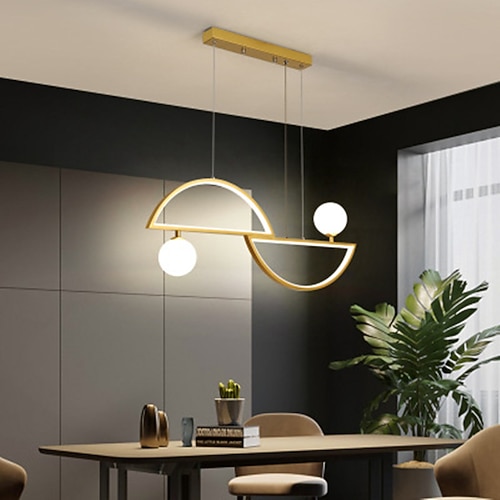 Pendelleuchte 80 cm LED Pendelleuchte dimmbare Insel Licht nordischen Schwarzgold Metall künstlerischen Stil stilvolle Insel lackiert Oberflächen künstlerische LED 220-240v Image