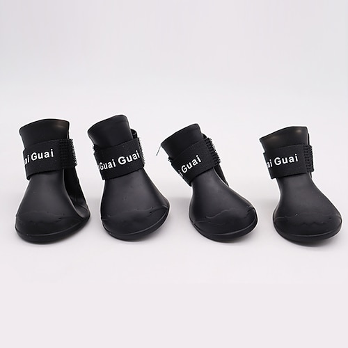 Hunde Schuhe und Stiefel Wasserdicht Buchstabe Nummer Für Haustiere Silikon Schwarz Image