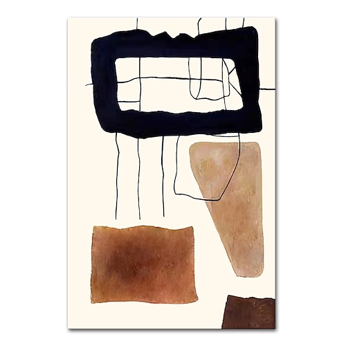 Mintura handgefertigte geometrische Farbstück-Ölgemälde auf Leinwand, Wandkunst, Dekoration, modernes abstraktes Bild für Wohnkultur, gerolltes, rahmenloses, ungedehntes Gemälde Image