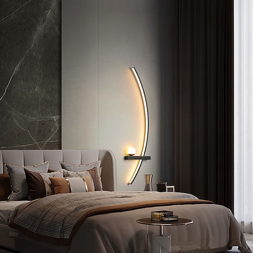 Moderne Schlafzimmer Wohnzimmer 55/83/105cm LED Wandleuchte minimalistischen Streifen dekorative Wandleuchte für Schlafzimmer Nachttisch Arbeitszimmer Haus Innenbeleuchtung 85-265V Image