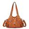Damen-Umhängetasche aus braunem Vintage-Leder – stilvolle Handtasche mit mehreren Taschen, geflochtenen Details und Reißverschluss-Akzenten für den Alltag und auf Reisen