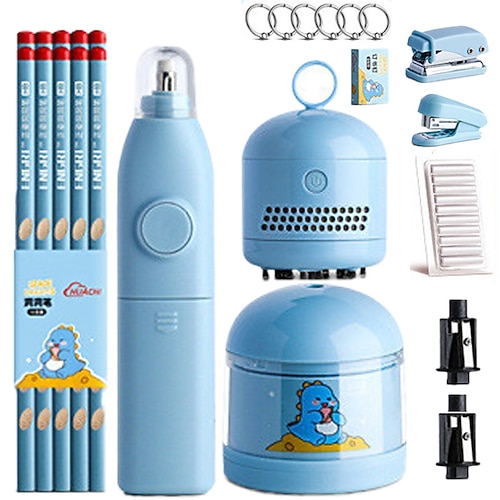 elektrisches Schreibwarenset, Kombination aus elektrischem Bleistiftspitzer, Radiergummi und Desktop-Reiniger Image