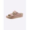 Pantolette MUBB, Damen, Gr. 37, beige (puder), Glattleder, sportlich, Schuhe