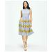 Brooks Brothers Women's Sunflower Embroidered Striped Fit-And-Flare Dress In Cotton | White | Size 6