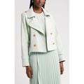 Crop Stretch Cotton Trench Coat