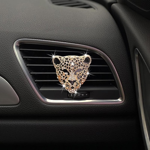 starfire car air vent parfum clip set diamond money leopard car air vent aromatherapy creative car interior jewelry Image