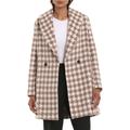 Plaid Shawl Collar Peacoat