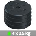 ScSPORTS® Hantelscheiben - Set, 10 kg (4x2,5kg), Ø 30/31mm, Zement, Kunststoff - Gewichtsscheiben,