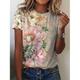 Femme T shirt Tee Floral Vacances Fin de semaine Imprimer Rose Claire Manche Courte Mode Col Rond Eté