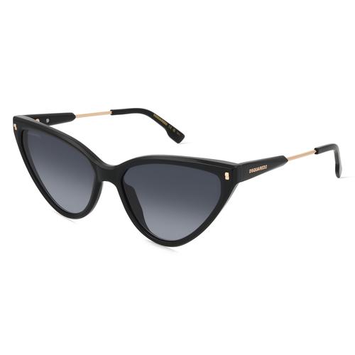 Dsquared2 D2 0134/S Damen-Sonnenbrille Vollrand Cateye Acetat-Gestell, schwarz