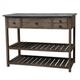 Buffet en bois et zinc marron et gris 102 x 50 x 79 cm