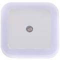 Smart Auto ON/OFF Sensor LED Night Light Wall Plug In Guide Light for Indoor with US Plug (White with Square Light Ring)