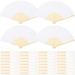 36 Pieces Handheld Paper Fans Paper Folding Fans with Bamboos for Wedding Gift Party Home DIY Whiteâ€¦