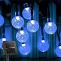 1Pack Solar String Lights Outdoor 20 ft 30 LED Crystal Globe Outdoor String Lights with 8 Lighting Modes Waterproof Solar Patio Lights for Garden Tree Yard Wedding Decoration