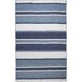 Sorrento Indoor/Outdoor Hand Woven Polyester Handmade Area Rug - Transitional Geometric Casual Colorful (Boat Stripe Navy) (5 X 7 6 )