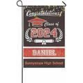 Personalized Graduation Garden Flag with Name & School Name Congratulations Class of 2024 Gold Sparkle Navy Blue Custom Photo Outdoor Graduation Decorations Class of 2024