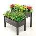 1pc 2 Tier Wooden Raised Garden Bed Elevated Planter Box W/Legs Drain Holes