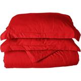 1500 Thread Count - Wrinkle Resistant - Egyptian Quality 3Pc Duvet Cover Set Solid King/Cal-King Red
