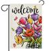 Hzppyz Welcome Spring Summer YPF5 Floral Flower Garden Flag Double Sided Corn Poppy Mason Jar Decorative Yard Outdoor Home Small Decor Butterfly Seasonal Burlap Outside House Decoration 12 x 18