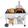 Pizza Oven Table Movable Pizza Oven Stand Pizza Oven Cart Outdoor Grill Table Stand Dinning Cart Food Prep Work Cart Fit for Ooni Koda Karu Fyra Ninja Woodfire Blackstone