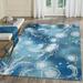 Marina Indoor/Outdoor Power Loomed Synthetic Blend Low Profile Area Rug - Contemporary Graphic Coastal Beach Colorful (Jelly Fish ) (4 10 X 7 6 )