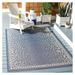 YOSITiuu Courtyard Collection Area Rug - 6 7 x 9 6 Navy & Beige Leopard Print Design Non-Shedding & Easy Care Indoor/Outdoor & Washable-Ideal for Patio Backyard Mudroom (CY6100-25812)