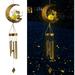 Oneshit Outdoor Garden New Wind Chimes Retro Iron Memorial Wind Chime Garden Decor Solar Light on Clearance Gold