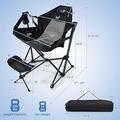 DORTALA Swinging Hammock Chairs for Camping Rocking Camp Chair w/Retractable Footrest Folding Camping Chair for Adults Great for Camping Fishing Picnic Carrying Bag Included Pack of 1 Black