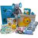 Welcome To The World Deluxe Baby Boy Gift Set. Unique Premium 20-Piece Baby Layette Set with Animal Friends New Baby Essential Gifts for Expecting Moms Baby Showers Blue