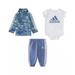 Adidas CREW BLUE Baby Boys Tricot Jacket Bodysuit & Pants 3 Piece Set US 12M