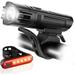 Ultra Bright USB Rechargeable Bike Light Set Powerful Bicycle Front Headlight and Back Taillight 4 Light Modes Easy to Install for Men Women Kids Road Mountain Cycling Black