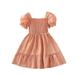 Tengma Toddler Girls Dresses Bubble Sleeves Short Sleeved Pleated Polka Dot Princess Dress Summer Beach Dress Princess Dresses RD3 4-5 Years